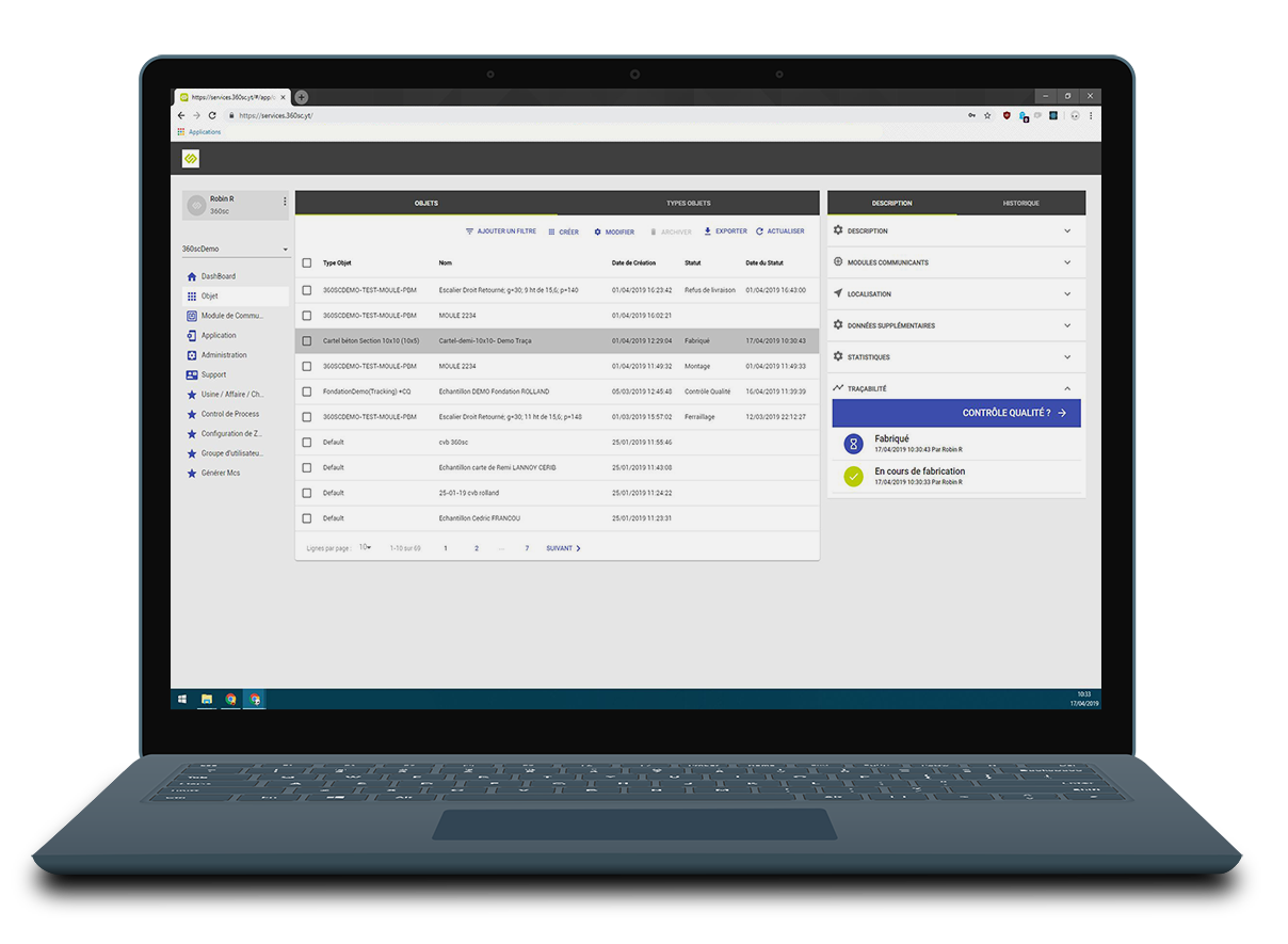 Production tracking dashboard